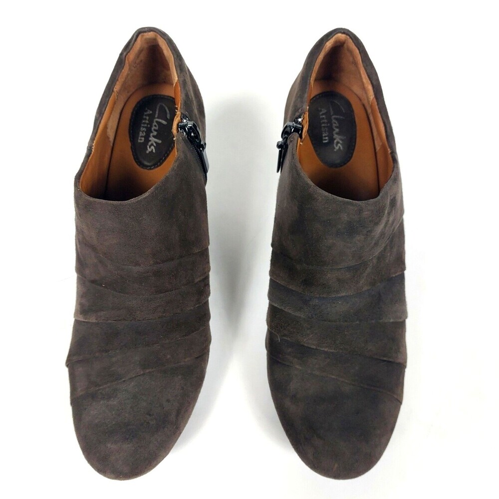 CLARKS Artisan Society Gown Pewter Suede Sizw 8 1/2 (Brown)